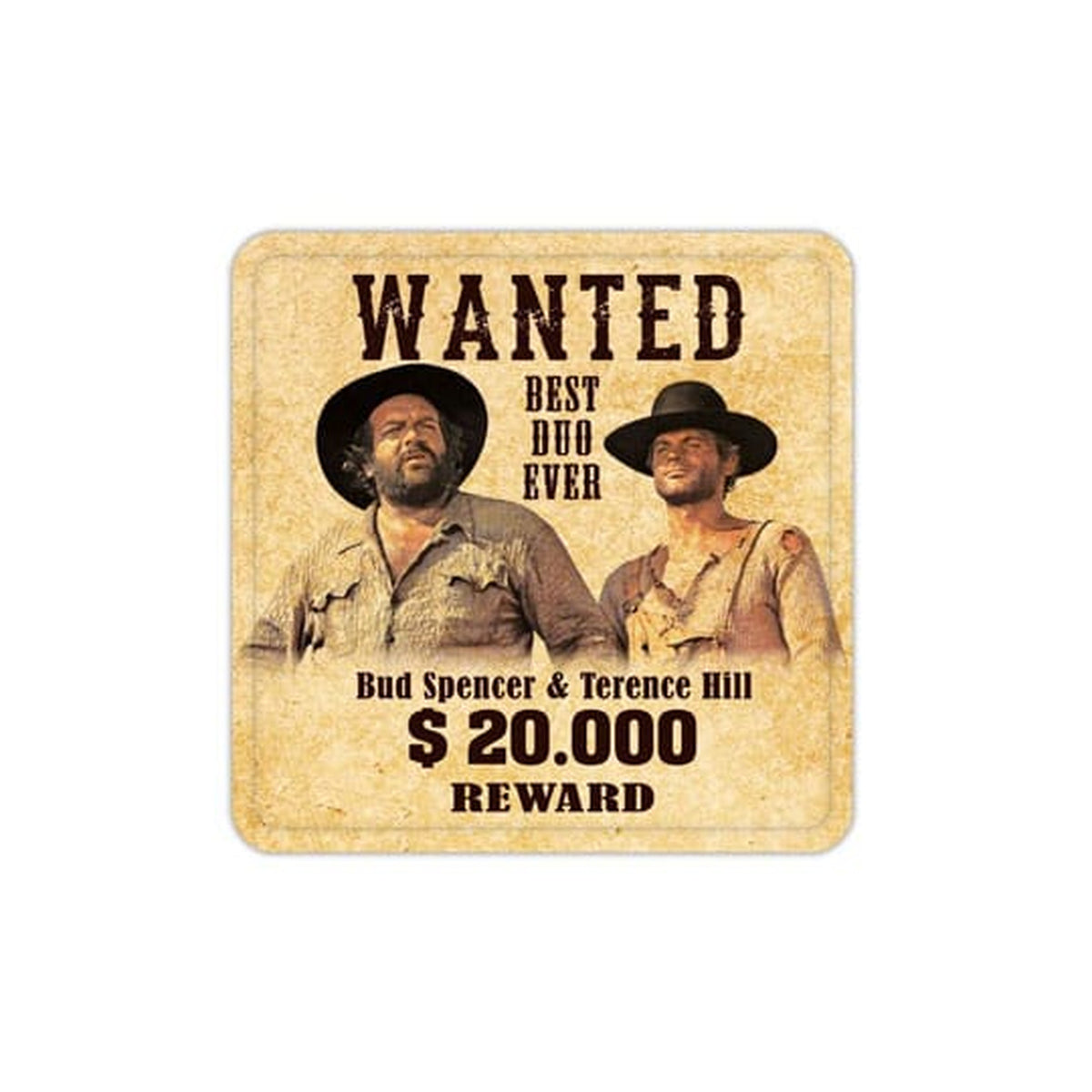 Product image Bud Spencer & Terence Hill Wanted Metal Beer Coasters - Set of 10