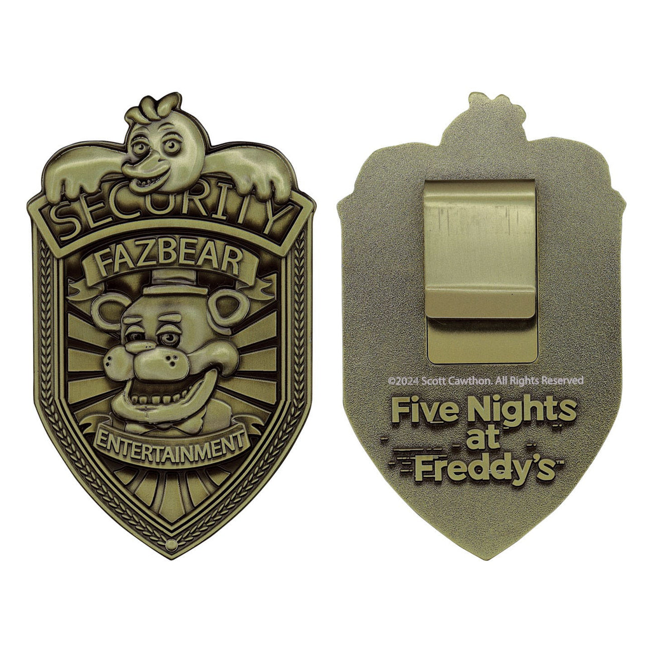 Product image Five Nights at Freddy's Security Badge Replica Antique Brass
