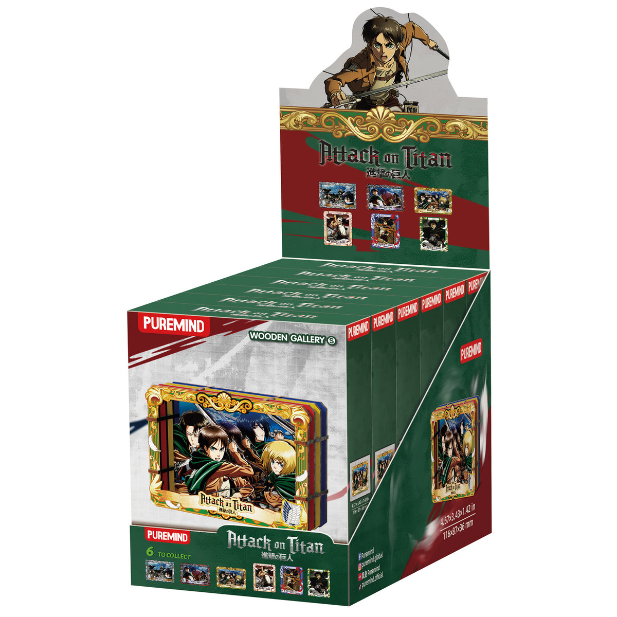Product image Attack on Titan - Showdown Scenes Wooden Gallery 3D Mystery Wooden Picture 6-Pack Display
